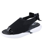 Klobige Peep-Toe-Sandalen aus Netzstoff