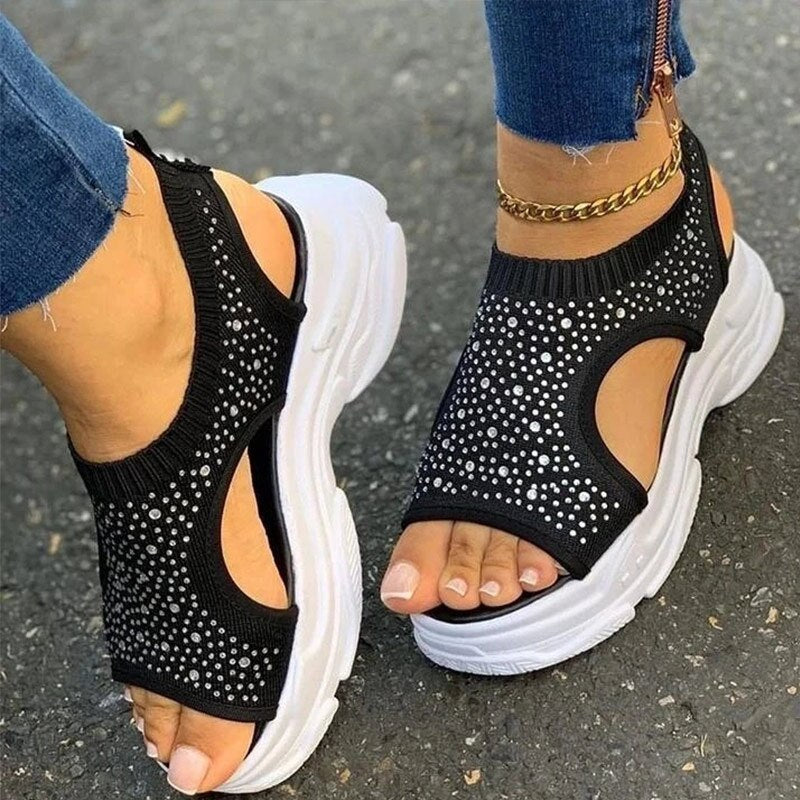 High Heels Plateau-Stricksneaker