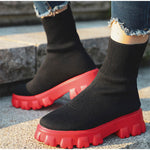 Slip On Knitted Western Ankle Boots