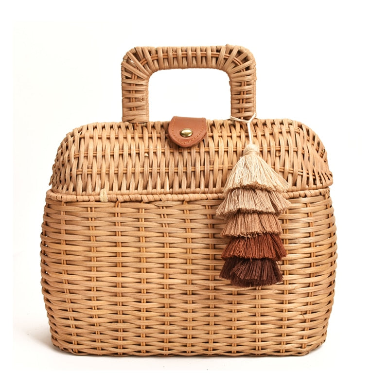 Sac en rotin tissé à la main bohème