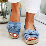 Plateau-Chaussures-Sandalen mit flachem Absatz