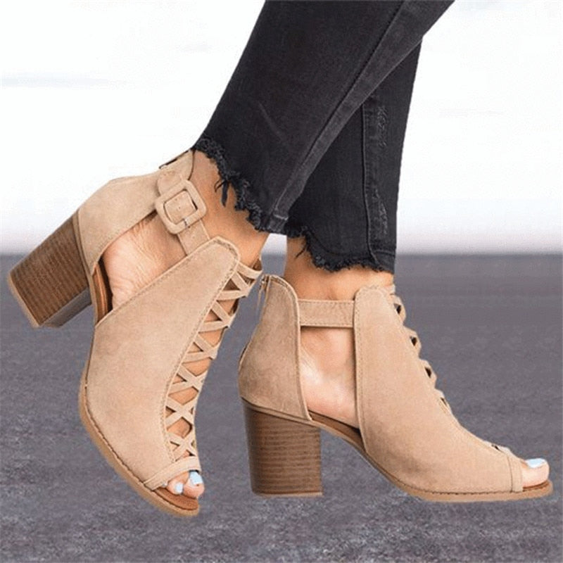 High Heels Fischmaul-Sandalen