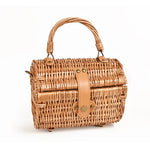 Sac à bandoulière rond en paille de rotin