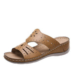 Slip On Sewing Open Toe Wedge Slippers