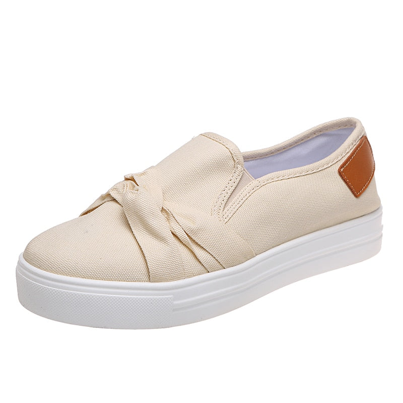 Chaussures vulcanisées en toile de couleur unie