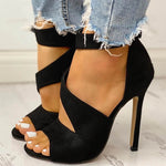 Peep-Toe-Sandalen mit ausgehöhlten Zehen