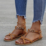 Sandales à chaînes à bout ouvert et bride en T