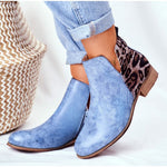 Wildleder-PU-Knöchelstiefel mit Reißverschluss 