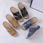 Slip On Sewing Open Toe Wedge Slippers