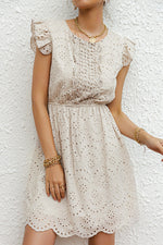 Princess of the Wilderness Ruffled Hollow Stitching Dress