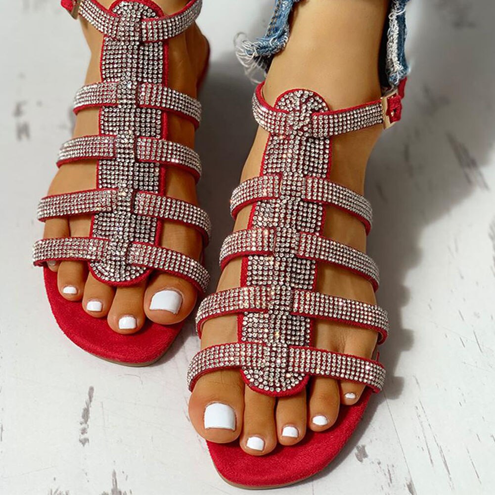 Flache Gladiator-Sandalen