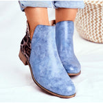 Wildleder-PU-Knöchelstiefel mit Reißverschluss 