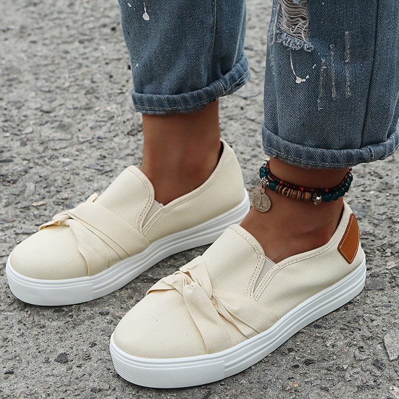 Chaussures vulcanisées en toile de couleur unie