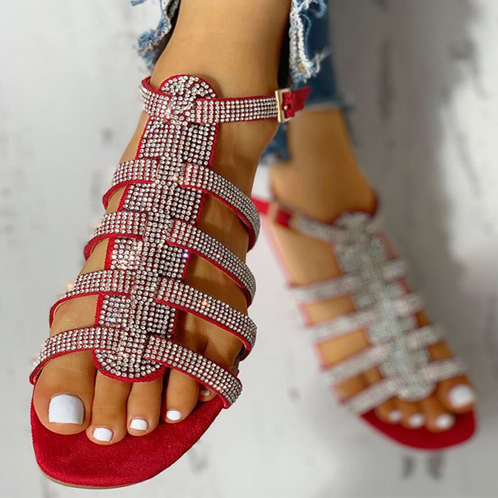 Flache Gladiator-Sandalen