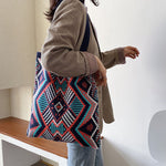 Sac fourre-tout aztèque Gypsy Boho tricoté 