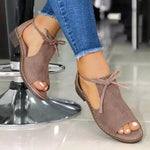 Solid Color Bow Tie Flat-heel Sandals