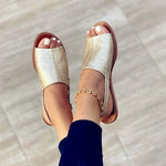 Flache Peeptoe-Sandalen zum Hineinschlüpfen