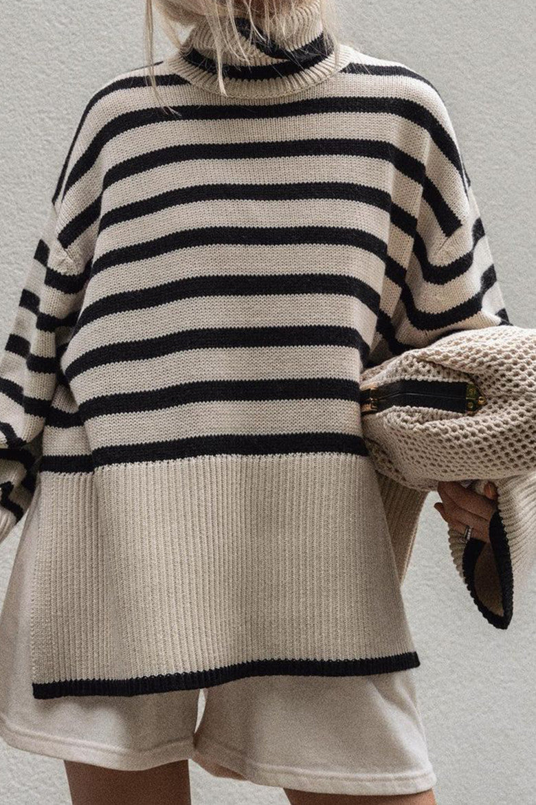 High Street Stripes Turtleneck Sweater