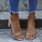 Square Heel Leopard Print High Heel Slippers