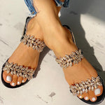 Tongs Pantoufles Plates En Cristal