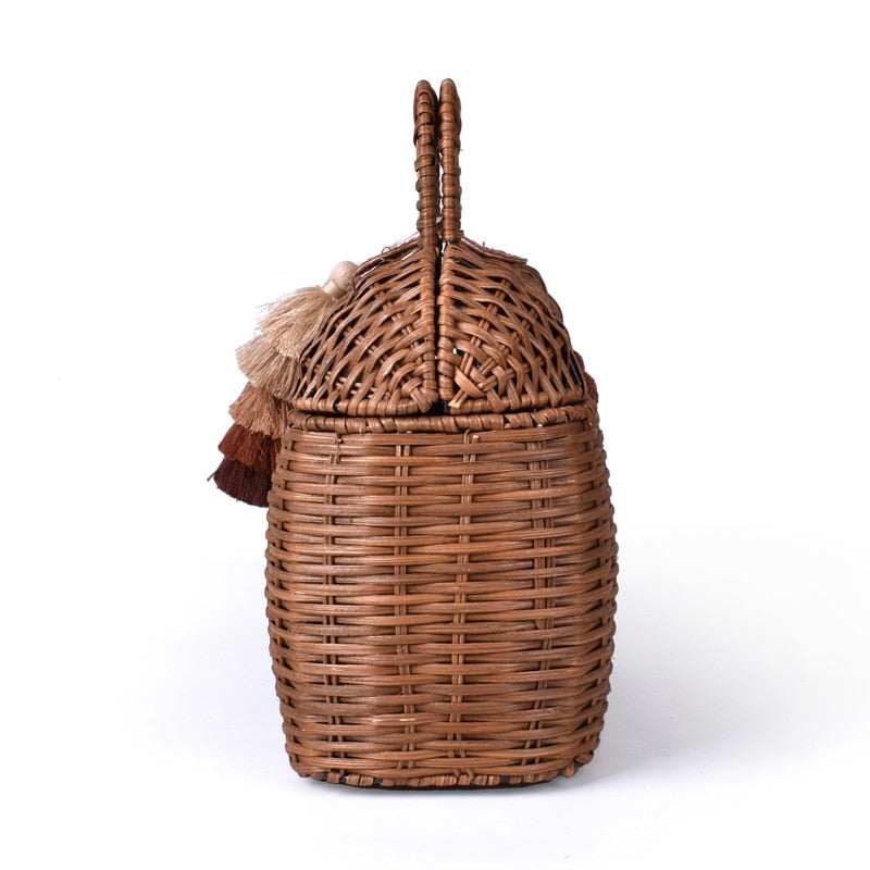 Sac en rotin tissé à la main bohème