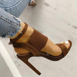 Fish Mouth High-Heeled Sandals