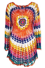 Colorful Knitted Cover Up Beach Dress