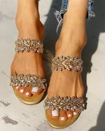 Tongs Pantoufles Plates En Cristal