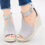 Flock Wedges High Ankle Sandals
