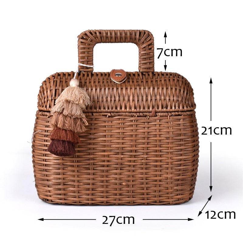Sac en rotin tissé à la main bohème