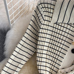 Temperament Plaid Knitted 3 Piece Sets Suit