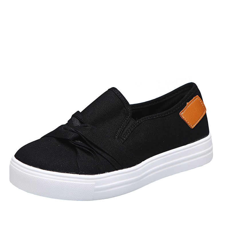 Chaussures vulcanisées en toile de couleur unie
