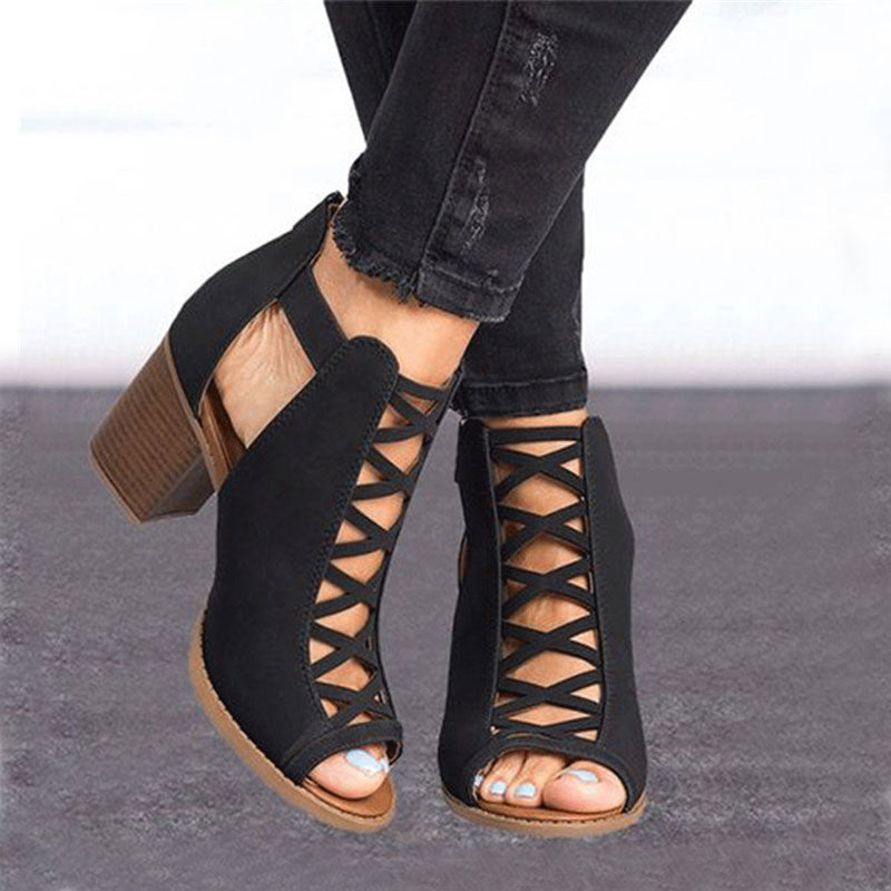 High Heels Fischmaul-Sandalen