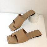 Solid Color Square Heel Sandals