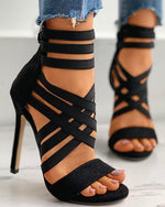 High-Heels-Sandalen mit Reißverschluss