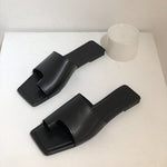 Solid Color Square Heel Sandals