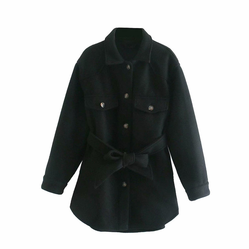 Manteaux en laine élégants à col rabattu et chic