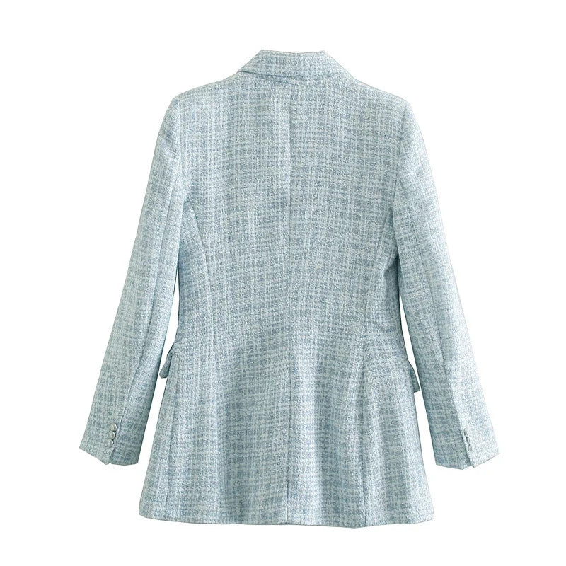 Manteau croisé vintage blazer en tweed