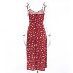 Robe florale vintage sans manches à lacets