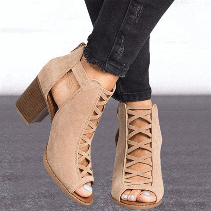 High Heels Fischmaul-Sandalen
