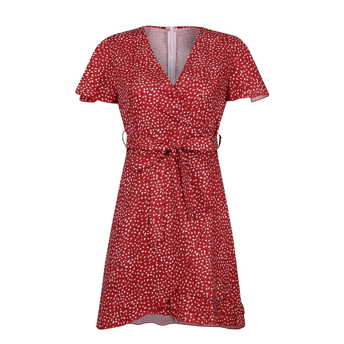 Robe bohème à lacets et volants