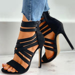 High-Heels-Sandalen mit Reißverschluss