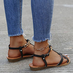 Sandales à chaînes à bout ouvert et bride en T