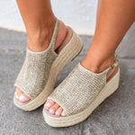 Platform Retro Peep Toe Sandals