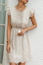 Princess of the Wilderness Ruffled Hollow Stitching Dress