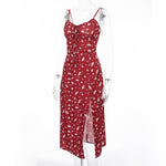 Robe florale vintage sans manches à lacets