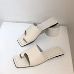 Solid Color Square Heel Sandals