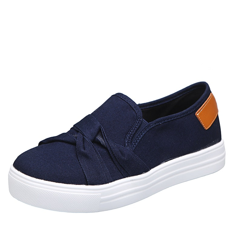 Chaussures vulcanisées en toile de couleur unie