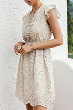 Princess of the Wilderness Ruffled Hollow Stitching Dress