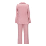 Large Lapel Double Breasted Blazer and Straight Pants Set